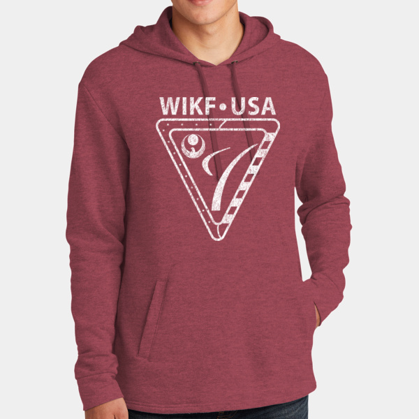 Unisex Pullover Hoodie - Distressed White WIKF Logo Thumbnail